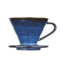Ceramic Coffee Dripper Handcrafted Blue Glaze Pour Over Coffee Maker for Flavor Retention