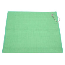 Waffel-Mikrofaser-Golfhandtuch mit Karabinerhaken, 63cm x 36cm, Grün