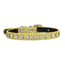 Dog Collar With Rhinestones Adjustable Rainbow Style Pet Collar For Cats Puppies Rabbits Small Dogs Gold Size S