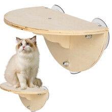 Cat Hammock for Window Wooden Kitten Window Perch WallMounted Cat Shelf Bed With 3 Suction Cups For Indoor Cats