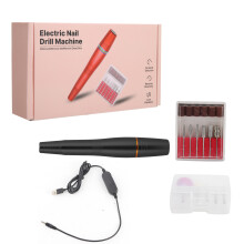 Przenośna elektryczna wiertarka do paznokci, wielofunkcyjny pilnik USB do manicure i pedicure, regulowana prędkość i niska temperatura,