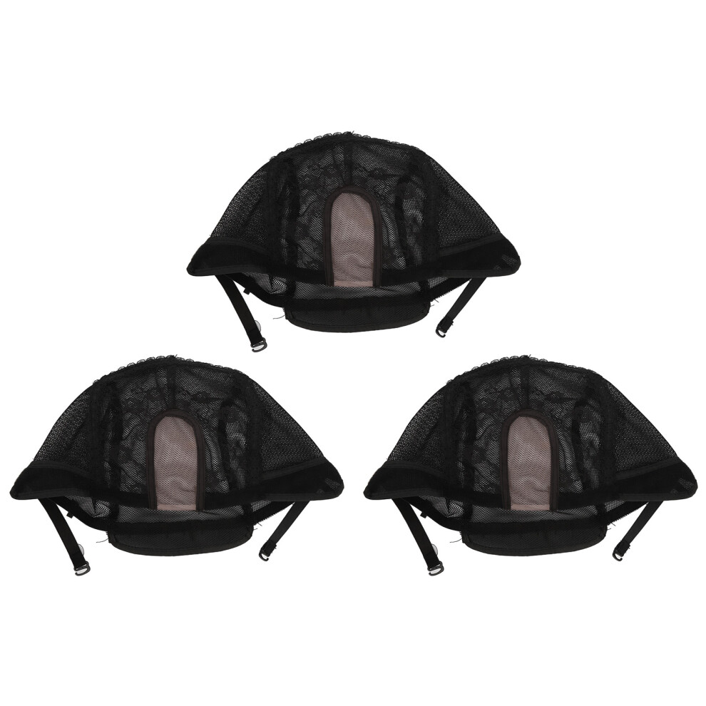 Unisex Durable Wig Caps, Set Of 3Pcs With Guideline Map For Wig Making And Widened Elastic Straps For Secure Hold For Halloween Parties For Nightclubs