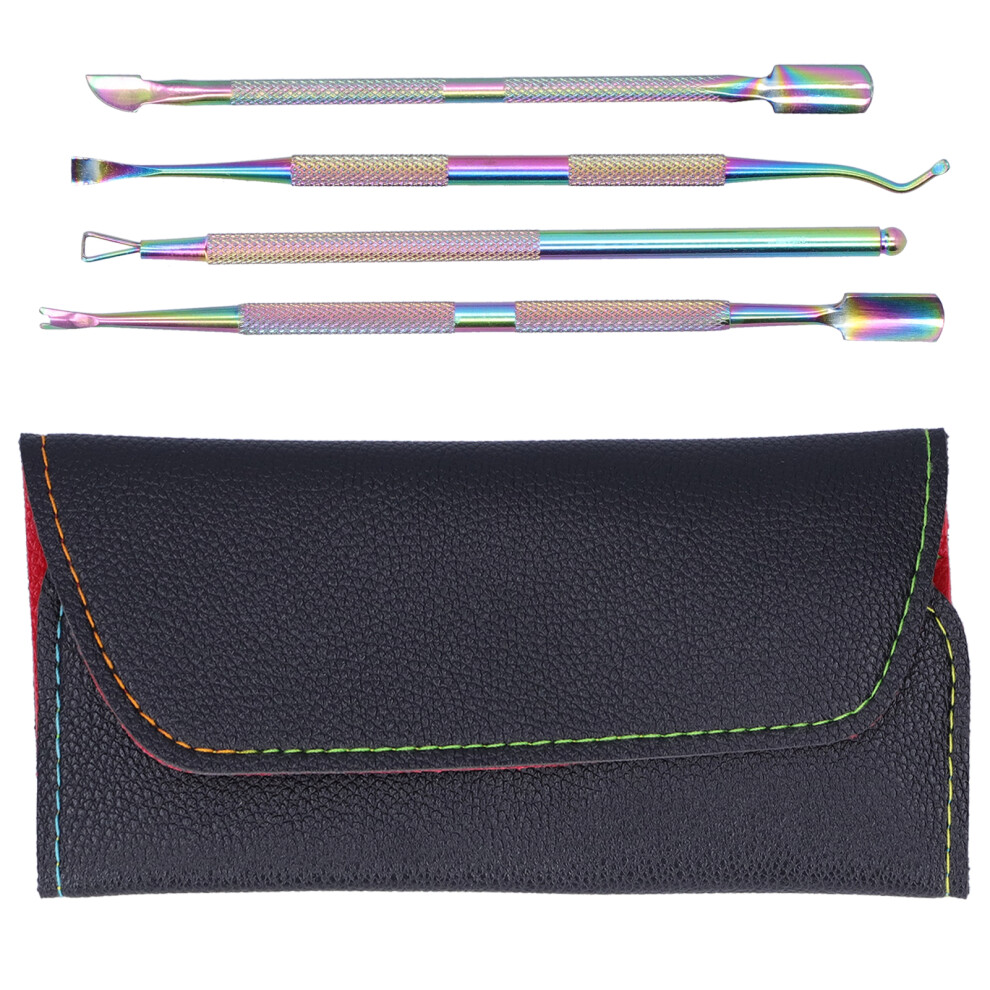 Ergonomic Design Manicure Tool Kit Sharp Stainless Steel Material Double Headed Cuticle Pusher Sturdy And Durable Multi Purpose Manicure Kit Rust Pro