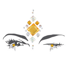 Oog- en gezichtsjuwelen, zelfklevend, gemakkelijk aan te brengen, sprankelende steentjes, festivallook, lijmvrij, afpelbaar, decoratieve