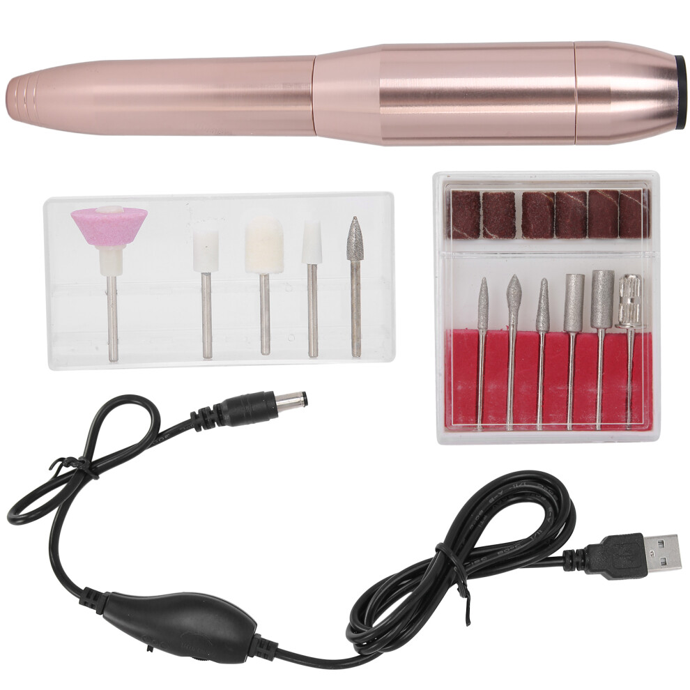 Professional Aluminium Alloy Handpiece, Replacement Part for Salon Home Nail Drills, USB Portable Manicure Pedicure Tool with Forward Reverse High