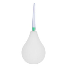 Kit per clistere in PVC di alta qualità, esperienza confortevole con bulbo in silicone a prova di perdite per la pulizia delle zone intime, bianco