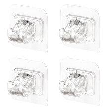 Nail Free Adjustable Curtain Rod Hooks, Waterproof and Moisture Proof Curtain Brackets, Self Adhesive Curtain Rod Holders with Good Load Bearing, No