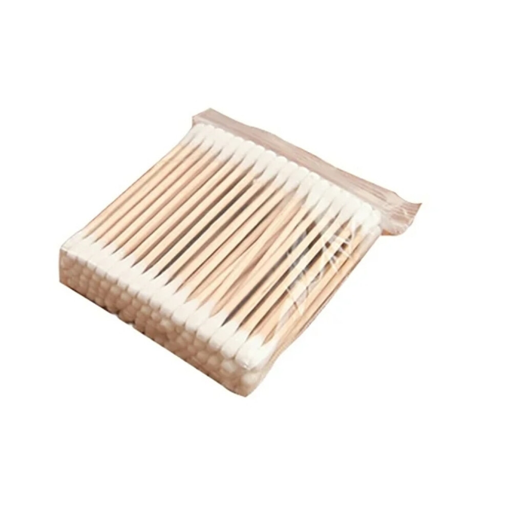 Cotton Swabs with Wooden Sticks, Cotton Swabs Lint Free Natural Cotton Buds for Personal Care and Beauty Application, Multi Functional Cotton