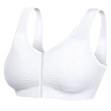 Wireless Sports Bra for Women, Soft and High Elasticity Yoga Bra with Removable Pads and Wide Shoulder Straps, Zip Front Closure Activewear Top for