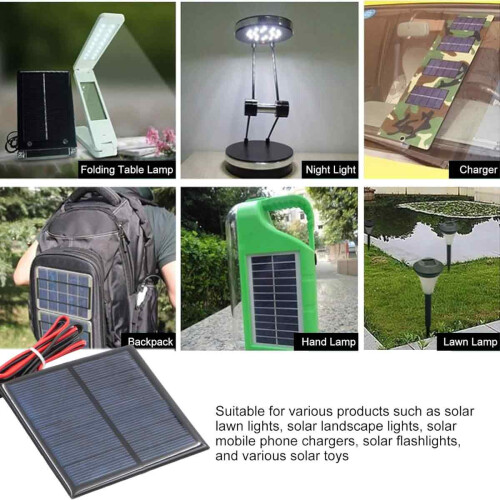 DIY Solar System Kit Component, High Conversion Efficiency Solar Panel with Superior Weak Light Performance, Polysilicon Solar Cell Module for 2