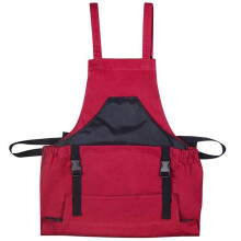 Garden Picking Apron With Pockets Canvas Waterproof CrossBack Design Red For Fruit And Vegetable Harvest