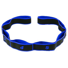 Stretching Strap 8 Loop Elastic For Yoga Exercise Physical Therapy Blue Home Use