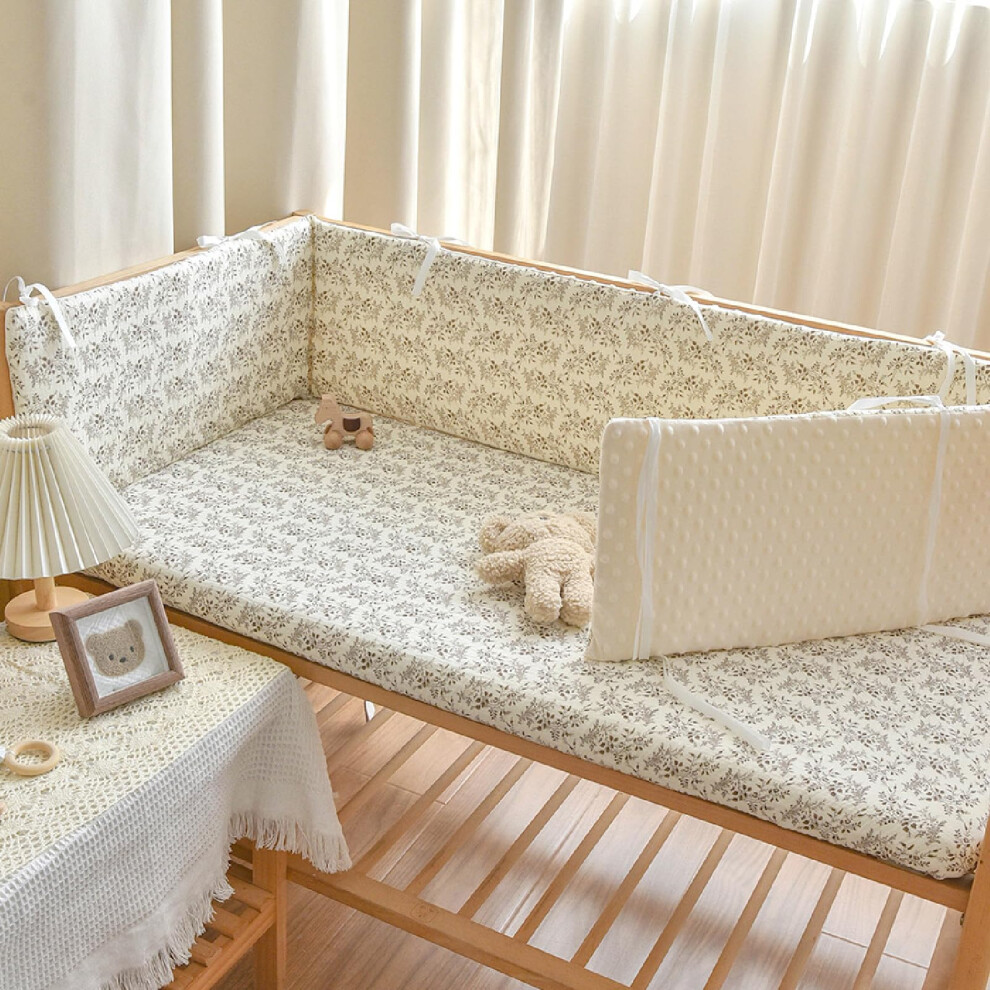 Baby Crib Rail Cover Cot Bed Bumper with Breathable Mesh Padding and Adjustable Straps 150x28cm