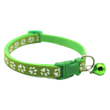 Adjustable Cat Collar With Bells Green For Pet Walking Easy Attach Outdoor Activity Everyday Use