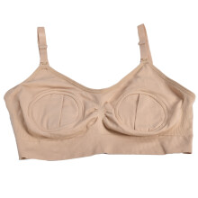 Wireless Hands-Free Pumping Nursing Bra for Women, Skin Color, L- XL