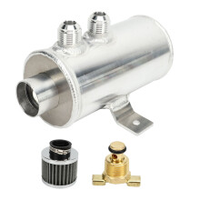 Olieopsamlingsbeholder, reservoirtank, vortexblander, universal, forvirret aluminium, poleret med udluftningsfilter, forureningsbeskyttende
