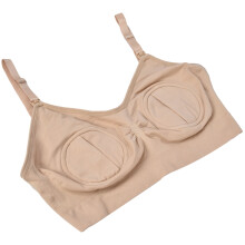 Wireless Hands-Free Pumping Nursing Bra Skin Color XL