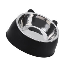 Dogs Cats Feeding Watering Bowl Dogs Bowl with Neck-Black