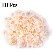 Disposable Glue Rings For Eyelash Extension, Non Toxic Adhesive Pigment Holders Durable Plastic Tattoo Makeup Nail Art Tools, Adjustable Size