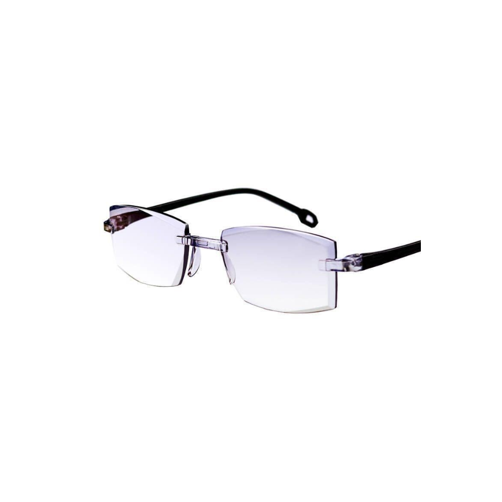 Blue Progressive Multifocal Reading Glasses, Intelligent Zoom Reading Mirror Uv400 Protection, Light Blocking Lightweight Frameless Reader For