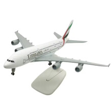 Diecast Model Airplane, Realistic Design Double-Deck Passenger Aircraft with Red-And-Gold Livery, Highly Detailed Injection Molded Plastic Fuselage