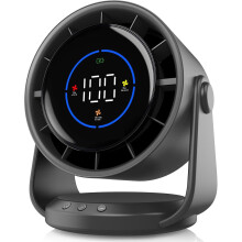 Rechargeable Desk Fan with Digital Display, Ultra-Quiet Portable Fan for Home Office Bedroom, 100-Speed Adjustable Turbo Table Fan with 360