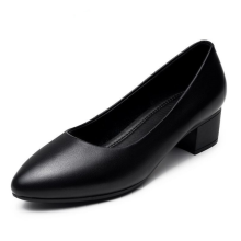 Comfortable Slip On Dress Shoes, Stable Walking Experience with Wear-Resistant Sole, Mid-Heel Pumps Featuring Soft Faux Leather Upper, Easy to Style