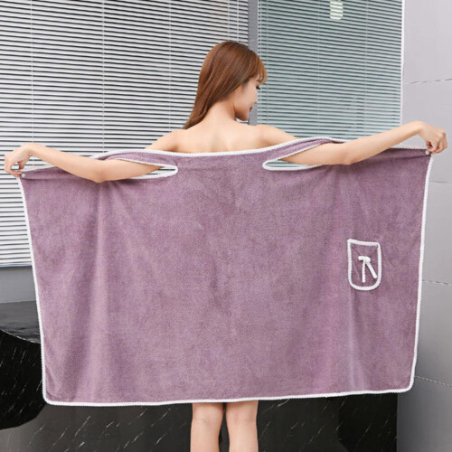 Microfiber Soft Bath Towel For Women Wearable Quick Dry Bathrobe Beach Spa