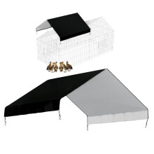 Waterproof Chicken Coop Cover Heavy Duty Poultry Race Canopy, Reinforced Tarp Sheet, Windproof Hen House Shelter