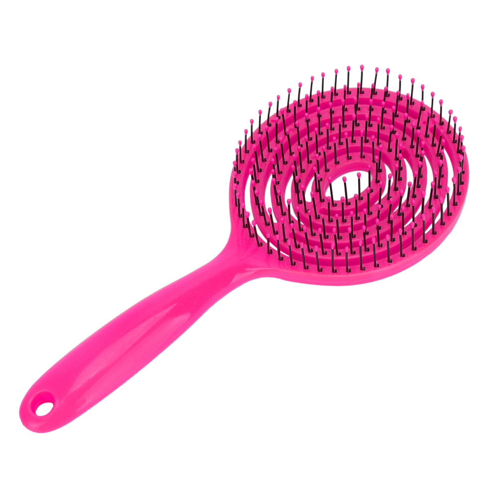 Curly Hair Detangling Brush Rose Red Salon Round Head Straightening Comb