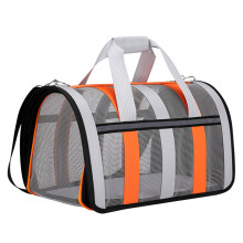 Foldable Pet Travel Bag Portable Carrier With Reflective Strips Airline Approved Soft Sided Medium Size For Cats