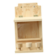 Squirrel Feeder Rustic Wooden Outdoor Feeding Station Easy Install for Backyard Nuts and Grains