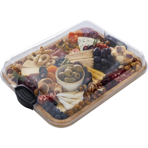 Cheese Bowl  Covered Sausage Board, Portable Wooden Kitchenware