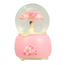 Luminous Music Box Hanfu Girl Crystal Ball Decor Battery Operated Rotating Snowflake Indoor Use
