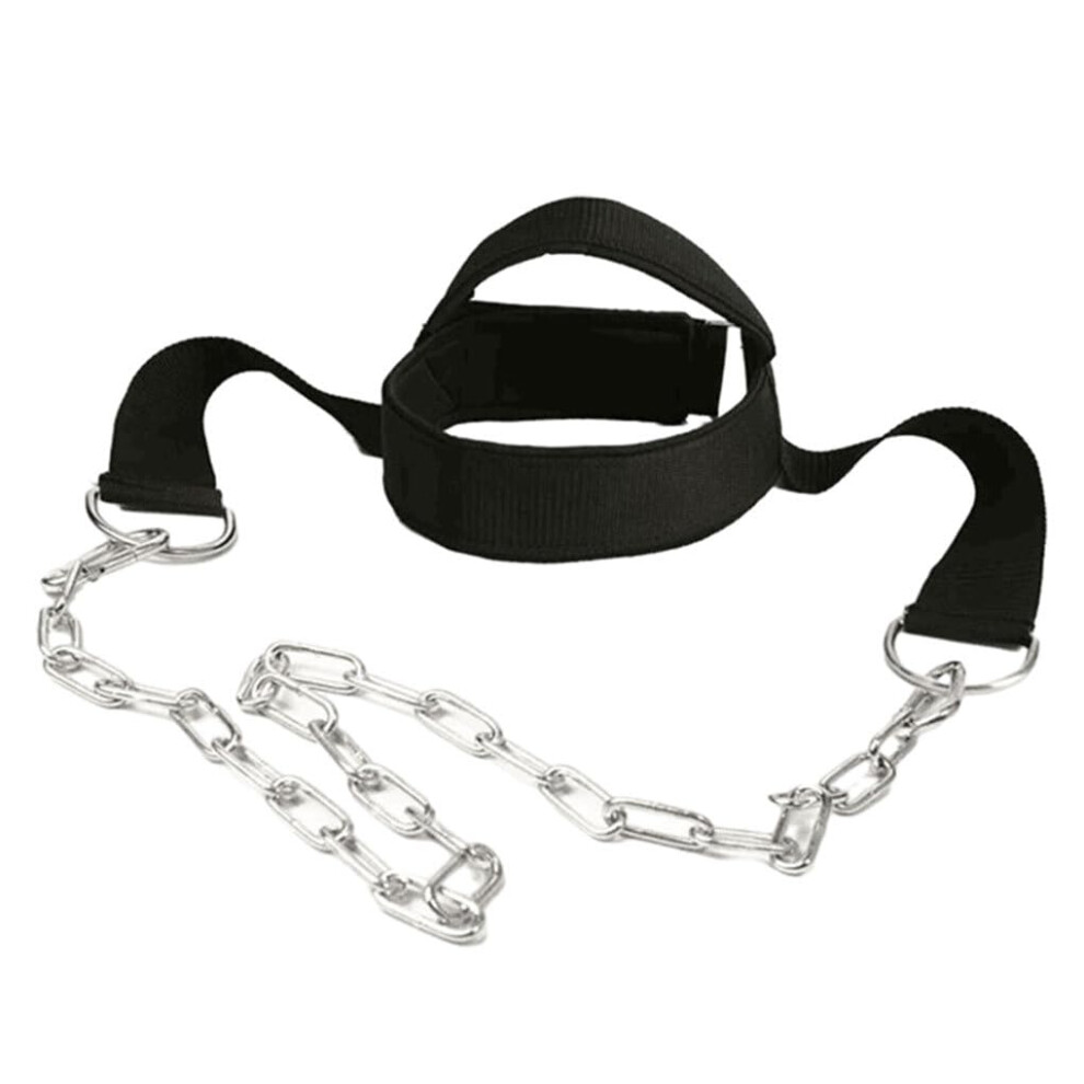 Head Neck Harness For Weight Lifting Elastic And Adjustable Polyester Skin Friendly Black