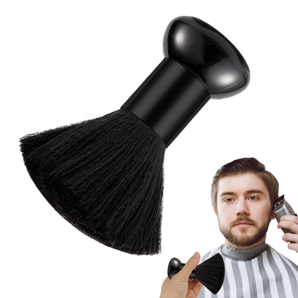 Black Barber Neck Duster Portable Nail Dust Cleaning Brush Soft Nylon Bristles Professional Nail Tool