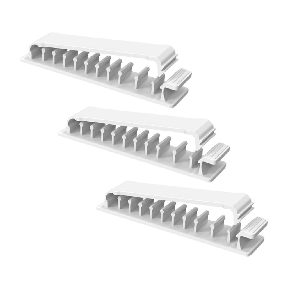 Self Adhesive Cable Clips 3Pack With Slots For Desk And Wall Cord Organizer For Headphones Usb Cords Power Wires 9187378690338