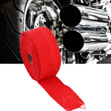 5m Heat Wrap Insulation Tape for Exhaust Pipes Red 2500