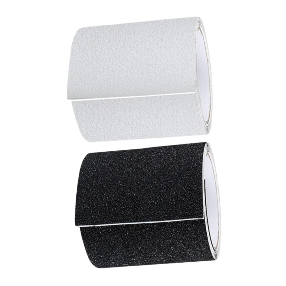 Black 2Pcs Heel Nonskid Sole Pads Pvc Adhesive Shoes Cushions Protective Stickers Smooth Surfaces Or Transparent