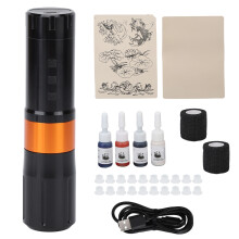 Caneta de tatuagem leve, design monobloco, estabilidade duradoura, tela LCD, carregamento rápido, resistente às intempéries, visual rústico,