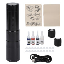 Masterclass Tattoo Kit, Wireless Tattoo Machine with High Capacity Tattoo Battery, Coreless Motor Tattoo Pen for Advanced Dot Work Techniques (4 Tatt