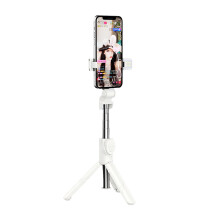 Advanced Selfie Stick Tripod, Fill Light with Body Stabilization Tech for Shake-Free Recording, All in 1 Selfie Stick Tripod with Instant Bluetooth