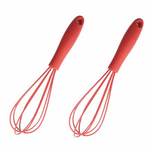 2 Pcs Heat Resistant Silicone Whisk Set with Non Slip Grip – Non Stick Balloon Whisks for Baking and Cooking