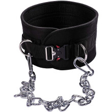 Fitness Weightlifter Dipping Belt Nylon Weight Belt With Steel Chain Carabiner Black 100kg Load Capacity