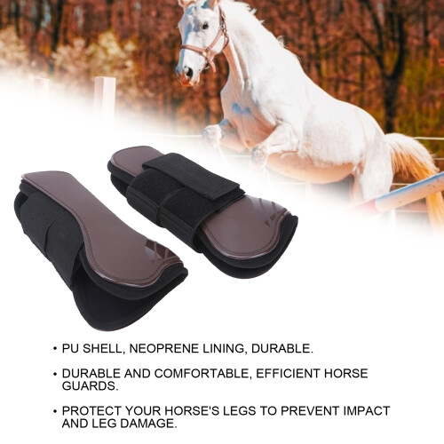 Horse Leg Guard PU Elastic Thickened Obstacle Protector for Front & Hind M 2