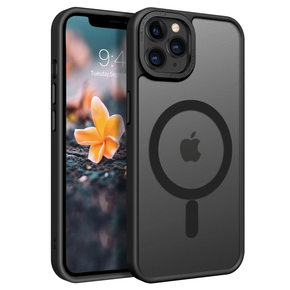 Strong Magnetic For Iphone 11 Pro Max Case Magsafe Compatible 6.5Inch Translucent Matte Back Slim Shockproof Black 9187378692325