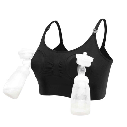 Comfortable Nursing Bra for Breastfeeding, One-Step Feeding Clasp Soft Elastic Fabric Maternity Bra, Adjustable Straps Universal Pump Compatibility