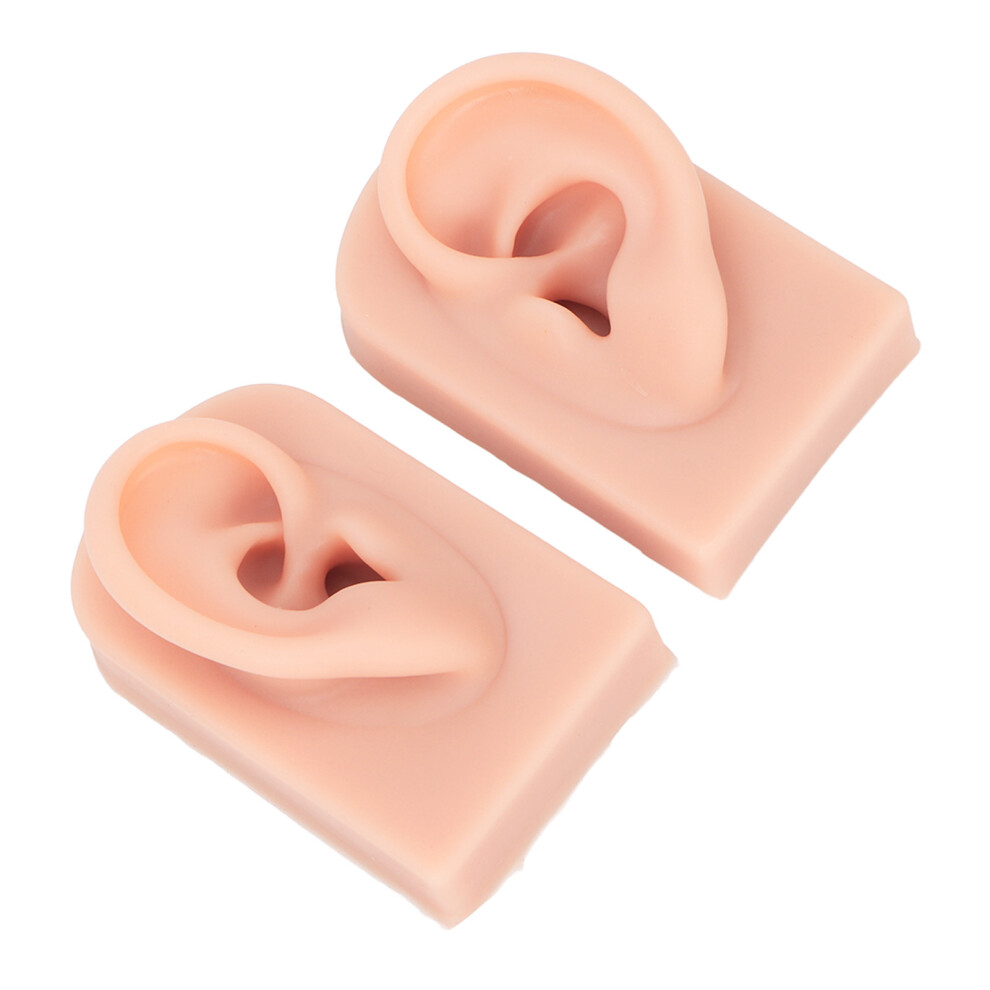 Light Ear Piercing Practice Model 1 Pair Silicone Reusable Flexible Soft Human Skin