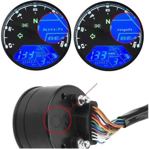 Motorcycle Speedometer Digital Tachometer Panel Universal Dual Odometer 1