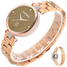 Metal Classic Stainless Steel Watch Band for Women Adjustable Waterproof Rose Gold Accessory Compatible with Garmin Lily Strap